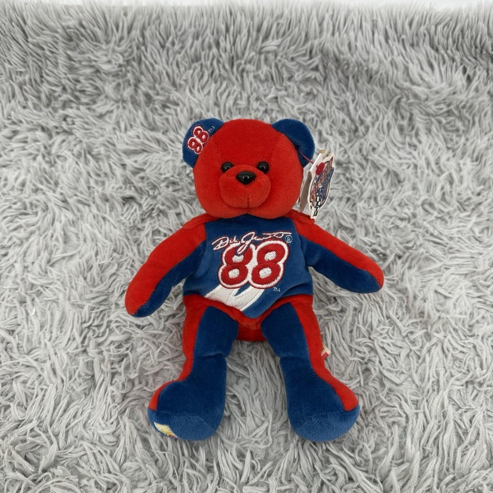 Vintage 1999 Dale Jarrett #88 NASCAR Team Speed Bears Plush Beanie Bear w/ Tags